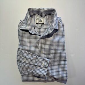 Jos A Bank 1905 Stretch Non-iron Slim Fit Blue Purple Check Shirt, Men's 15.5x35
